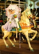 Promotional photo for the Children's Museum of Indianapolis' exhibit, taken on one of the museum's carousel horses