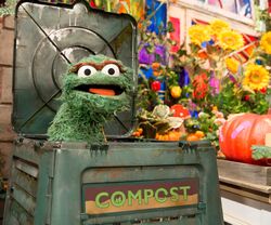 ...and a compost bin in the community garden.