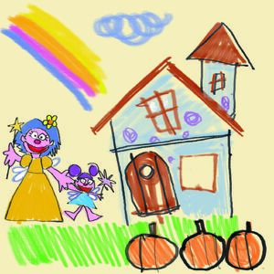 Abby Cadabby's drawing of her mommy and their home.