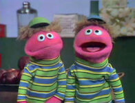 Little Anything Muppets Hot Pink, Reddish Magenta, Orange Pumpkin, Light Green, Brown, and Small Lavender