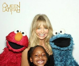 Hawn with Elmo and Cookie Monster in 2014