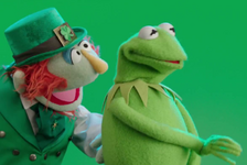 A leprechaun pinches Kermit in a 2014 Saint Patrick's Day video.