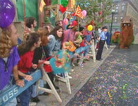 Sesame Street Episode 3295Christine Ferraro, Kevin Clash, Jim Martin, Frank Biondo, Rick Lyon, Laurent Linn, Alison Mork, Pam Arciero, Peter Linz, John Kennedy, Gordon Price and Melissa Dino as attendees of the Snuffleupagus-American Parade