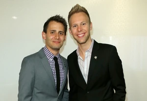 Paul with Benj Pasek (left)