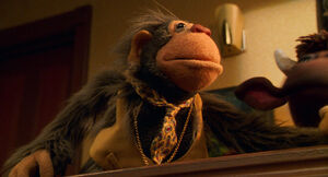Sal strikes a pose in Muppets from Space.