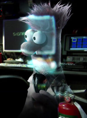 Beaker as a ghost in the Muppet Labs Experiment 5T832: Ghost Hunt viral video.
