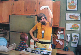 Behind the scenes: Caroll Spinney rehearses the first scene minus Big Bird.