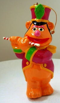 Fozzie playing a candy cane flute