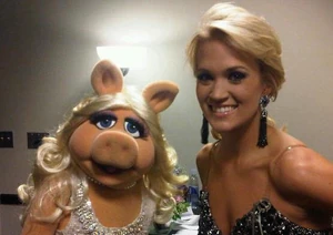 Backstage at the  with .
