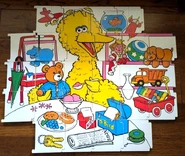 The opposite side of the books creates a puzzle