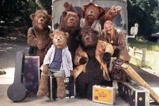 Beary Barrington with the Country Bears and their roadie.