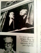 Jørgenryg-prebenkaas-tivoli-1977.jpg (631 KB) Issue 36, 1977. "Bitter Morgen". An article from the last "Bitter Morgen" event in Tivoli, where Victor Borge was named Copenhagen citizen of the year. During the event, comedians Jørgen Ryg and Preben Kaas appeared as Statler and Waldorf to heckle the show.