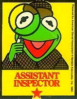 "Assistant Inspector" cards, with Kermit dressed as Sherlock Holmes