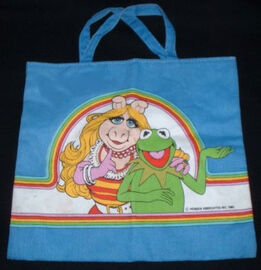 Miss Piggy and Kermit tote bag 1982