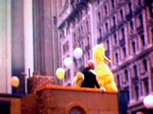 The Sesame Street float in the 1970s.