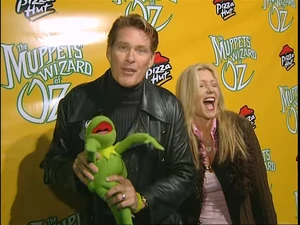 David Hasselhoff does  at the premiere of The Muppets' Wizard of Oz.