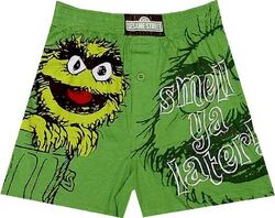 nwt Sesame Street Oscar the Grouch Cute Muppets Green Boyshorts Panties M