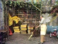 chairs for customers and apple boxes stored in the arbor as seen in Episode 0317