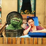 Meredith Salenger with Oscar