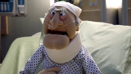 Alone at the hospital in The Muppets episode "Pig Out"