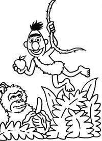 Bert as Tarzan in the Sesame Street coloring book Trace & Color.