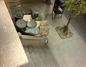 Oscar's can area as seen from the rooftop of 123 Sesame Street (from ).