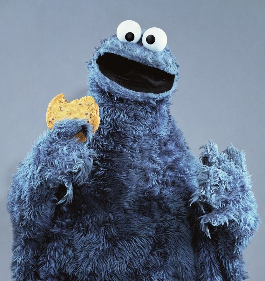 Cookie Monster, Full body Cookie Monster puppet, with clove…