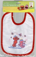 Elmo and Lola; terry bib with vinyl back