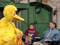 Reeve-Sesame.jpg (149 KB) Reeve and his son Will with Big Bird and Zoe on Sesame Street.
