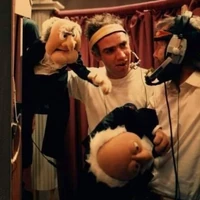 Richard Hunt and Henson with Statler and Waldorf