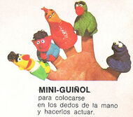 Bert, Ernie, Abelardo, Paco, and Cookie finger puppets