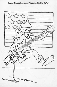 Kermit as Bruce Springsteen