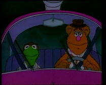 Animated Kermit and Fozzie: Little Muppet Monsters.