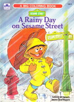 A Rainy Day on Sesame Street Daryll Collins cover by Tom Brannon Golden Books 1987