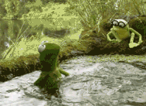 Kermit spits water in Kermit's Swamp Years