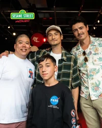 Retrokid co-founder Steve Gaskin, ET Canada presenter Carlos Bustamante, and actor Tanner Zipchen