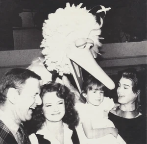 Schmoozing with Big Bird in 1981.