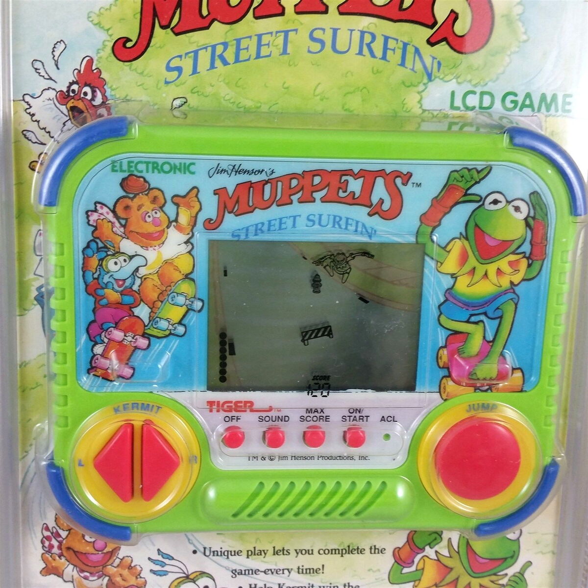 Vintage 1990's Muppets Street Surfin'LCD Game Tiger