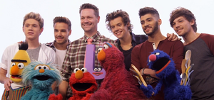 The group with the Sesame Street Muppets and Matt Vogel