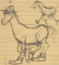 Paulreveresketch.jpg (125 KB) Paul Revere, Muppet Show, notepaper sketch, included in the Best of the Muppet Show DVD extras