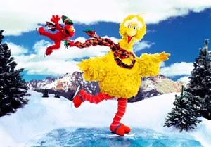 Big Bird and Elmo as seen on the Kodak Kodarama in Times Square.