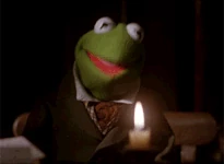 Bob Cratchit blowing out a candle in The Muppet Christmas Carol