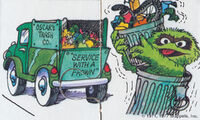 Oscar the Grouch as a sanitation worker