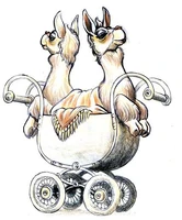 Concept art for a baby Pushmi-pullyu by Kellie Strøm