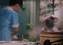 A rat coughing up flour in "Rat Scat" from The Muppets Take Manhattan