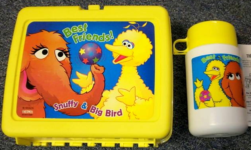 Vintage 1980s Aladdin Sesame Street Muppets Kids Lunchbox Lunch Box w/  Thermos