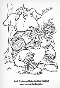 Seymour and Pepe as Paul Bunyan and Babe the Blue Ox