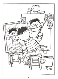 Ernie in Triple Self-Portrait by Norman Rockwell