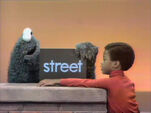 Cookie Monster and David: STREET (holdover from season 2)