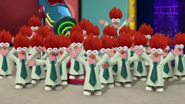 Twenty-five copies of Beaker are produced by the Make-Another-You-Inator in "Counting Kermits."